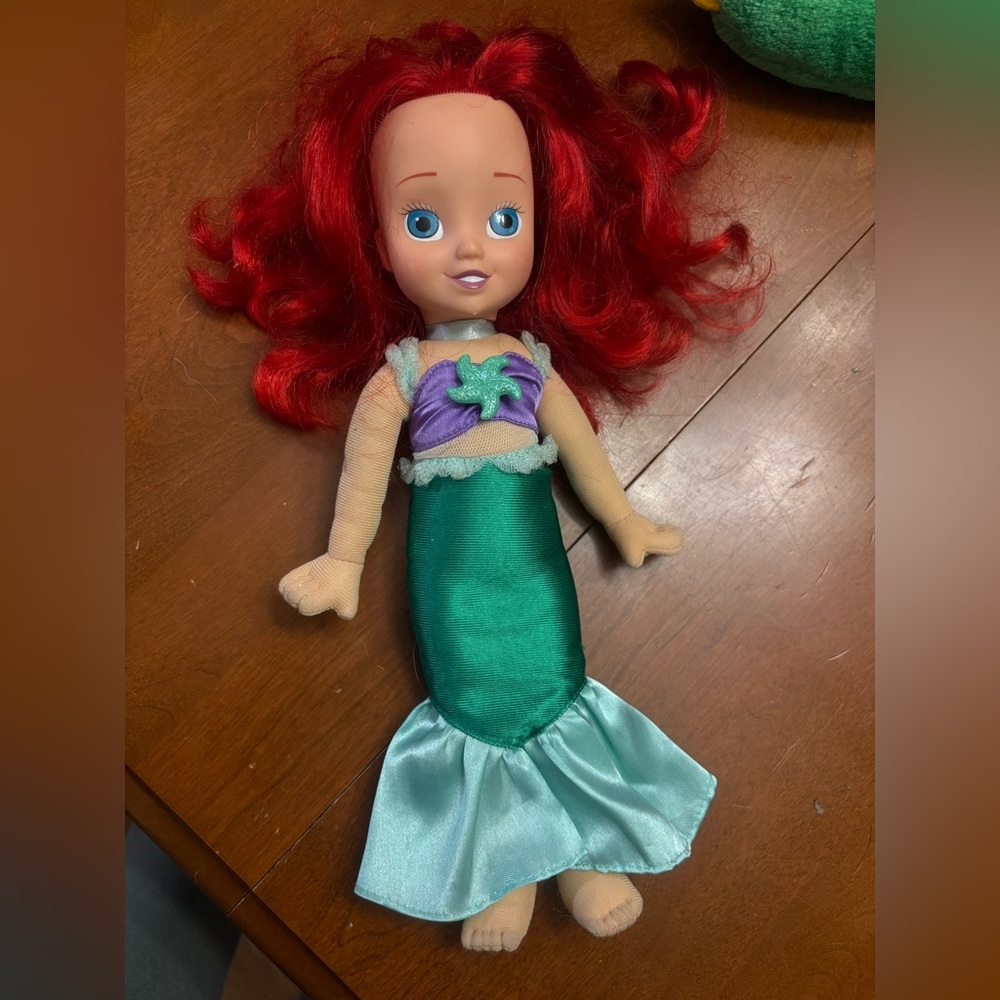 Red-Haired Mermaid Doll in Green & Purple Outfit